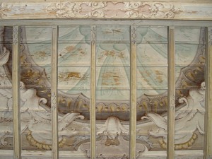 Particolare di uno dei soffitti dipinti nell’ala della villa denominata Quarto nuovo (Fototeca ISAL, fotografia di Ferdinando Zanzottera)