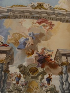 Fratelli Gallairi, Villa Arconati a Bollate, Salone dei Galliari, particolare dell’affresco raffigurante Fetonte che precipita dal Carro solare (Fototeca ISAL).